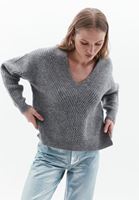 Women Grey Soft Touch V-neck Sweater