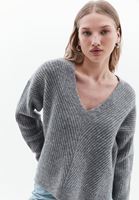 Women Grey Soft Touch V-neck Sweater