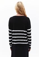 Women Mixed Boat Neck Knitwear Sweater