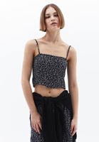 Bayan Çok Renkli İnce Askılı Crop Top