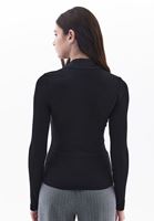 Women Black Polo Neck Tshirt