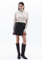 Women Beige Turtle Neck Sweater