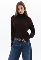 Women Brown Turtle Neck Sweater