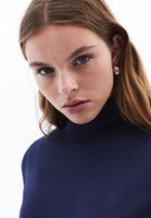 Women Navy Turtle Neck Sweater