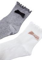 Women Mixed Socks with Bow Detail