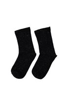 Women Black Silvery Socks