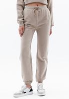 Women Brown Jogger Pants with Elastic Waistband