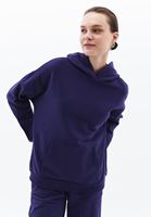 Bayan Mavi Kapüşonlu Sweatshirt