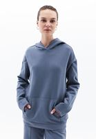 Bayan Gri Kapüşonlu Sweatshirt