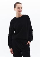 Bayan Siyah Pamuklu Oversize Sweatshirt