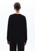 Bayan Siyah Pamuklu Oversize Sweatshirt