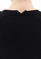 Women Black Cotton Blended Oversize Tshirt