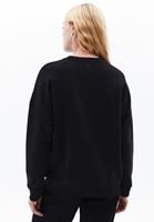 Bayan Siyah Sıfır Yaka Oversize Sweatshirt