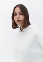 Bayan Krem Oversize Kapüşonlu Sweatshirt