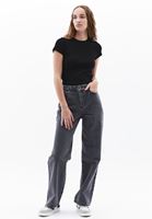 Women Grey High Rise Straight Fit Denim Pants