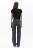 Women Grey High Rise Straight Fit Denim Pants