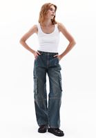 Women Brown Mid Rise Pants with Cargo Pockets