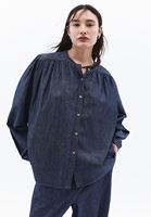 Women Blue Oversize Denim Shirt