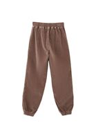 Women Brown Mid Rise Corded Jogger Pants