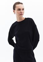 Women Black Crew Neck Sweatshirt