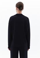 Women Black Polo Neck Sweatshirt