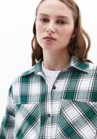 Women Green Oversize Plaid Shirt