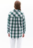 Women Green Oversize Plaid Shirt