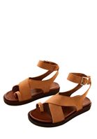 Women Brown Sandals with Buckle Detail
