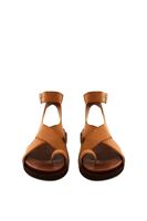 Women Brown Sandals with Buckle Detail