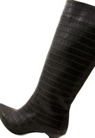 Women Black Knee-high Boots with Heels