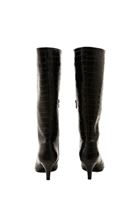 Women Black Knee-high Boots with Heels