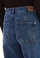 Bayan Mavi Barrel-Fit Denim Pantolon