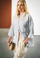 Women Mixed Linen Blended Oversize Shirt