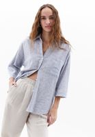 Women Mixed Linen Blended Oversize Shirt