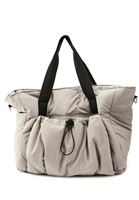 Women Beige Tote Bag with Strap Detail