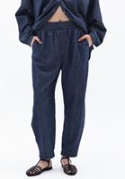 Women Blue High Rise Baggy Fit Pants