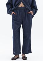 Women Blue High Rise Baggy Fit Pants