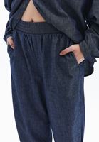 Women Blue High Rise Baggy Fit Pants