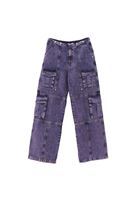 Women Purple Mid Rise Cargo Pants