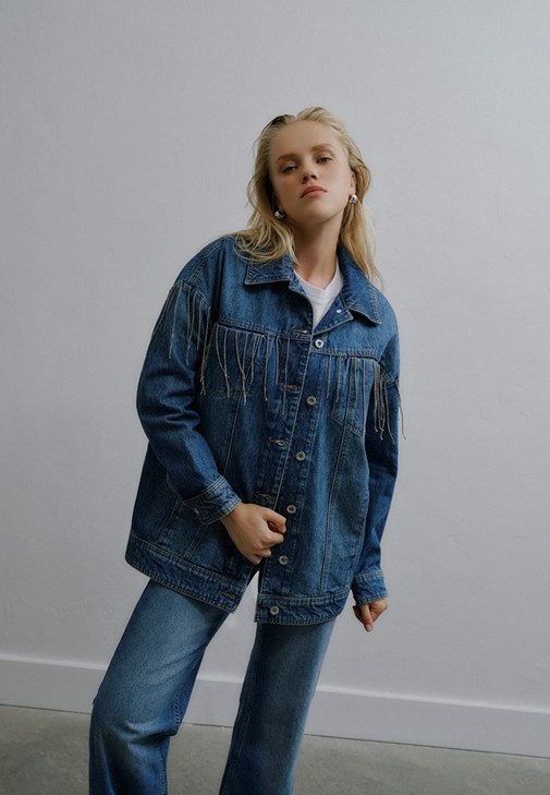 Oversize Denim Ceket ve Denim Pantolon Kombini