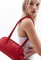 Women Red Baguette Bag with Long Strap