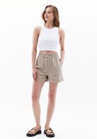 Women Beige High Rise Mini Shorts