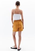 Women Yellow High Rise Mini Shorts