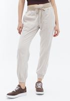 Women Beige Mid Rise Jogger Pants