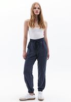 Women Blue Mid Rise Jogger Pants