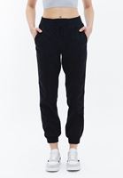 Women Black Mid Rise Jogger Pants