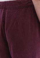 Women Bordeaux Mid Rise Wide Leg Pants