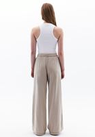 Women Beige Mid Rise Wide Leg Pants