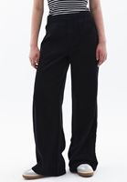 Women Black Mid Rise Wide Leg Pants