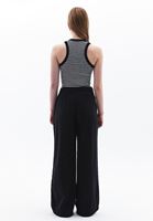 Women Black Mid Rise Wide Leg Pants